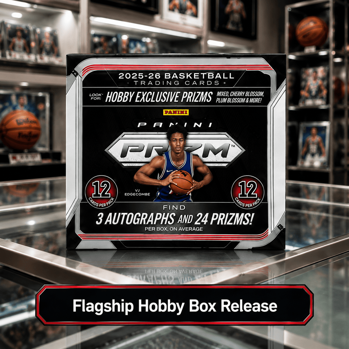 2025-26 Panini Prizm Basketball Hobby Box - 12 Packs, 3 Autographs, Hobby-Exclusive Prizms, Chase Inserts & Parallels, Premium Sports Trading Card Collector Box for Basketball Card Collectors