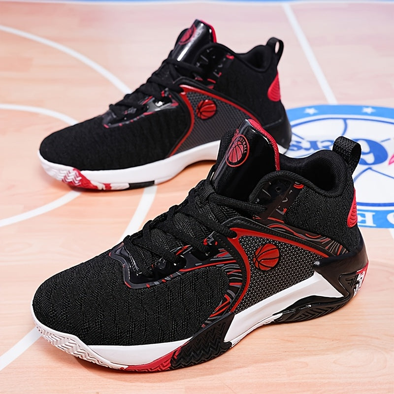Men's High Top Basketball Shoes Anti-Slip Rubber Sole Breathable Lace-Up Sneakers for Men Durable Sports Running Shoes 3 Colors Sizes US 6.5-13.5 Cushioned Ankle Support