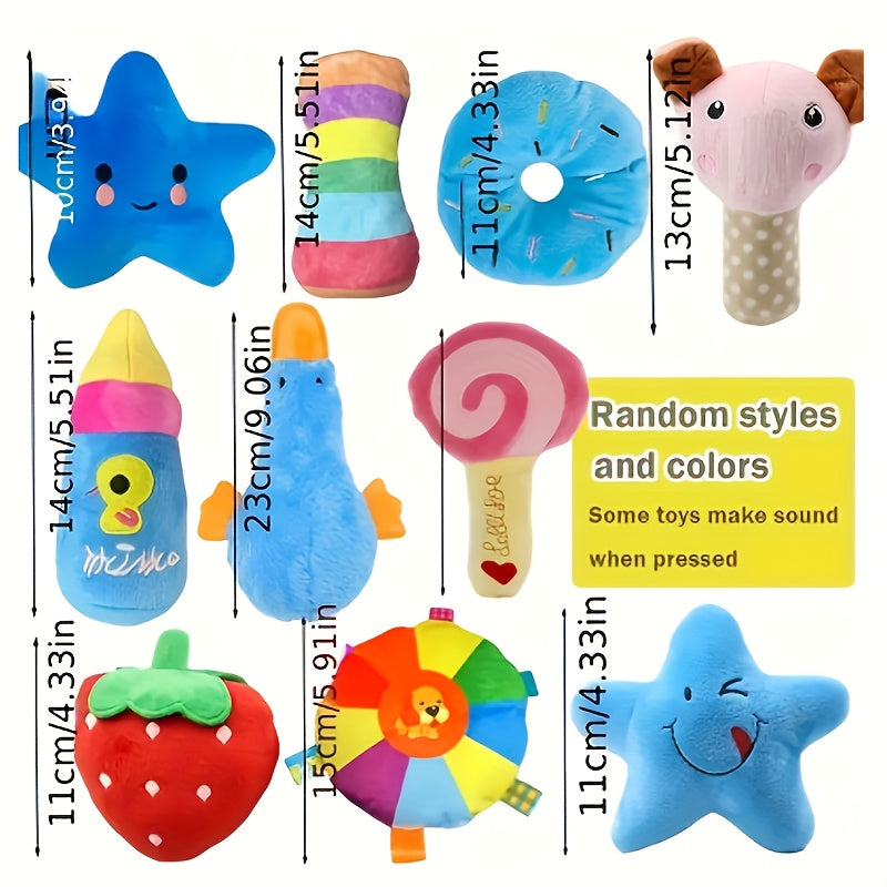 Small Dog Chew Toys 5pcs Plush Set - Dental Cleaning Puppy Chew Toys for Small Dogs, Random Styles & Colors, Cute Variety Pack Toy Bundle