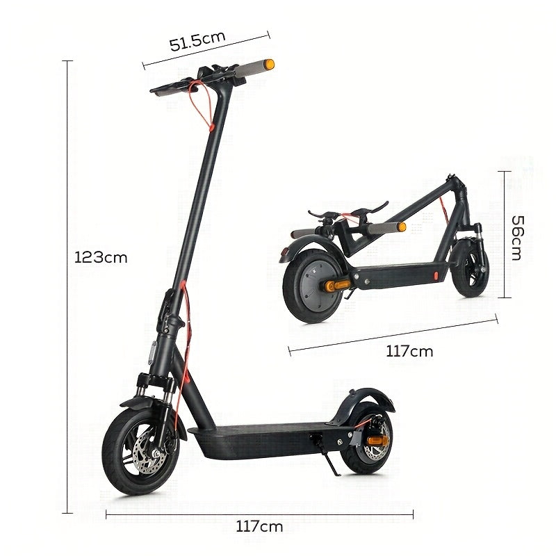 500W Electric Scooter for Adults & Teens 48V App Control – 25-Mile Range, 10" Vacuum Tires, 25° Climbing, Dual Suspension, Dual Disc Brakes, LED Turn Signal – Foldable Commuter E-Scooter Gift