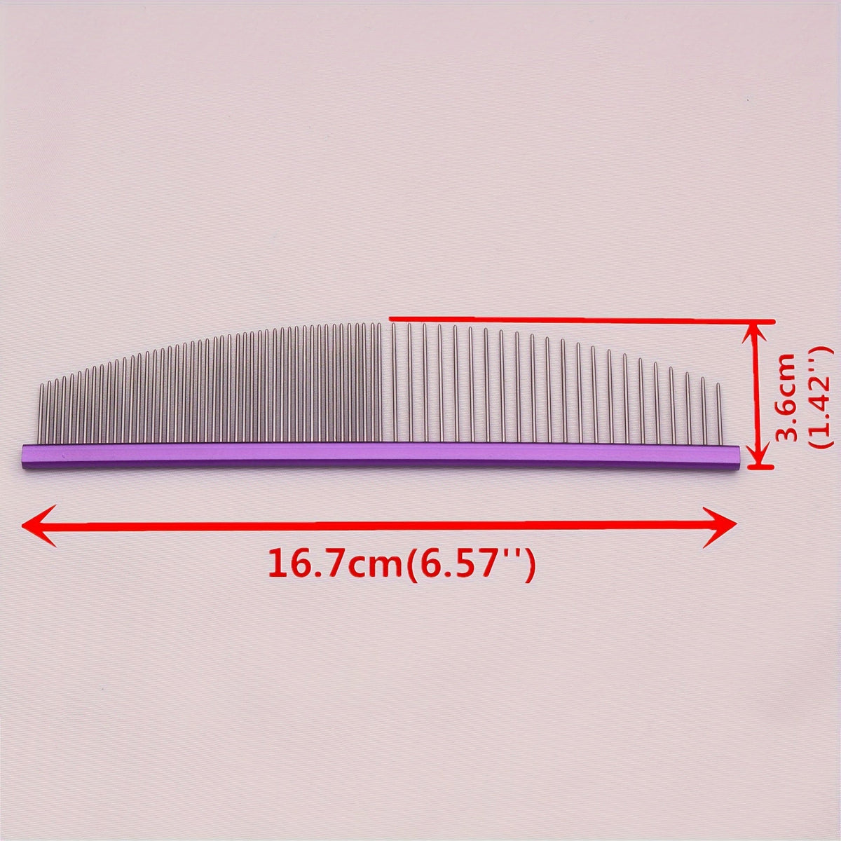 Pet Hair Removal Comb Metal Grooming Brush for Dogs & Cats - Aluminum Handle Deshedding Comb for Loose Floating Fur, Durable Anti-Static Pet Detangling Comb for Long & Short Coats, Crescent Design