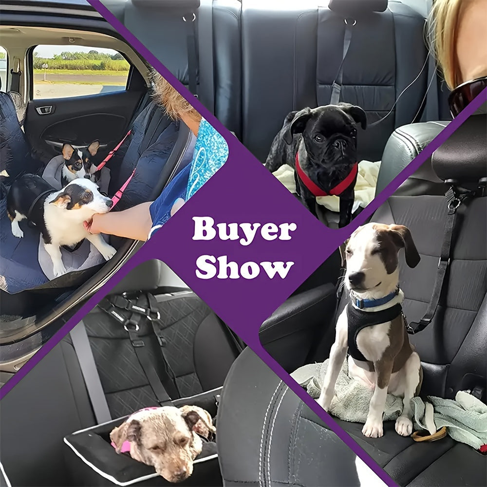 Dog Car Safety Harness Vest - Adjustable Padded Belly Band with Solid Metal Buckle, Ergonomic Support & Auto Seatbelt Clip for Pet Travel, Comfortable Dog Vehicle Restraint for Small Medium & Large Dogs