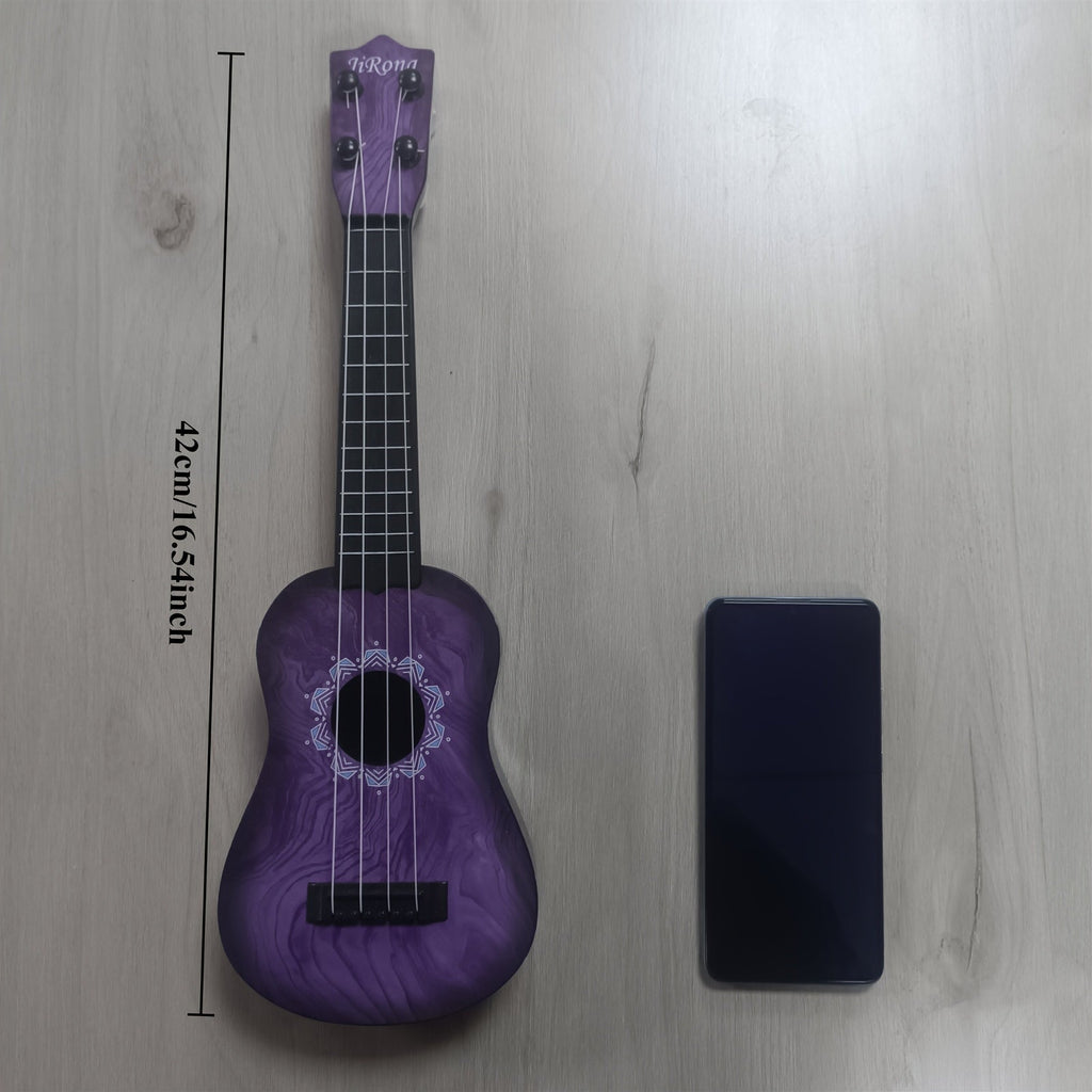 Kids Ukulele Toy Guitar 16.5 Inch Beginner Starter Musical Instrument Toy Early Music Education Gift for Children Toddlers Purple Blue Red Green White Black