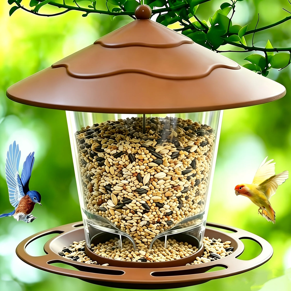 Minimalist 3D Hummingbird Feeder Outdoor Garden Hanging Automatic Nectar Feeder for Wild Birds – Modern Design Backyard Patio Wildlife Feeding Station
