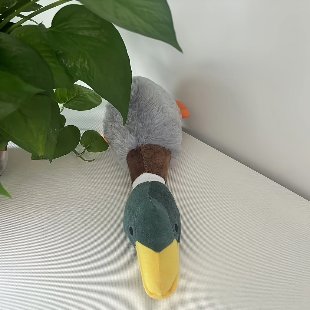 Velvet Goose Squeaky Plush Dog Toy – Soft PV Velvet Sound-Making Pet Toy for Dogs, Cute Goose Design Interactive Chew & Cuddle Toy, Durable Stuffed Animal for Small to Medium Dogs