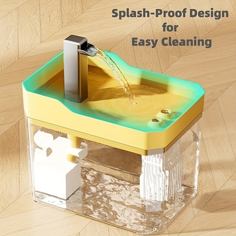 Ultra-Quiet USB Pet Water Fountain – Automatic Circulating Fresh Water for Cats & Dogs, 4-Stage Filtration, Visible Water Level Window, No Battery Needed, Home & Travel