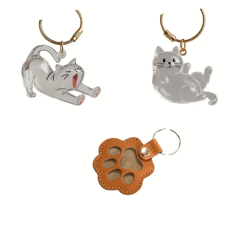 Pet Hair Keepsake Charms 3 Pack - Pet Fur Storage Souvenir Pendants for Bags Keychains & Phone, Memorial Accessories to Commemorate Your Beloved Cat or Dog, Unique Pet Loss Sympathy Gift