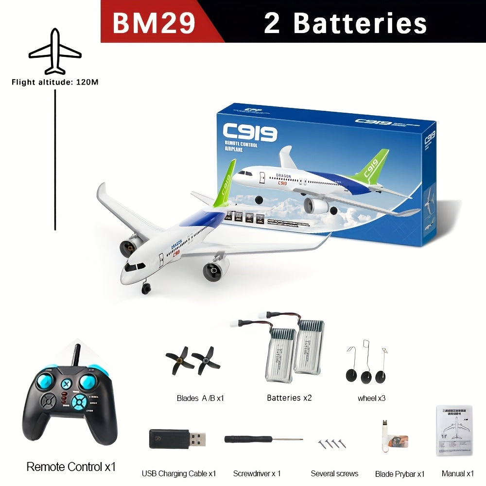 RC Airplane 787 Airliner Model BM30 BM29 3-Channel 2.4GHz Remote Control Glider with Gyroscope, EPP Foam, 200M Range, 6-10 Min Flight, Rolls & Stunts – Beginner RC Plane Gift for Kids & Adults