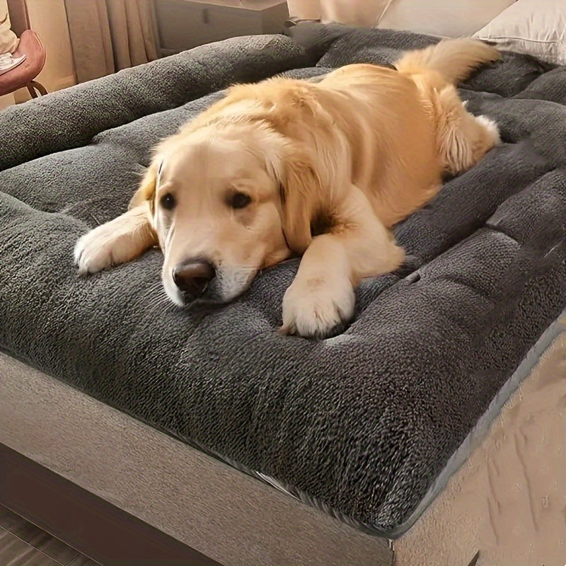 Extra Large Plush Dog Bed & Cat Nest – Thickened Ultra-Soft Polyester Pet Sofa Mat for Small, Medium & Large Dogs & Cats, Cute Rectangular Cushion Bed