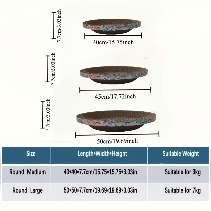 Cat Scratching Board Oval 23.62x15.75 Inch Thickened Sisal Scratch Pad Play Rest Lounge 3-in-1 Wear-Resistant Non-Shedding Furniture Protector Cat Scratcher Mat
