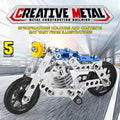 Metal Erector Set Motorcycle STEM Building Kit 139 Pieces for Kids Age 8+, 5-in-1 Multi-Shape Motorbike Construction Model Toy, STEAM Educational Engineering Gift for Boys Girls Teens