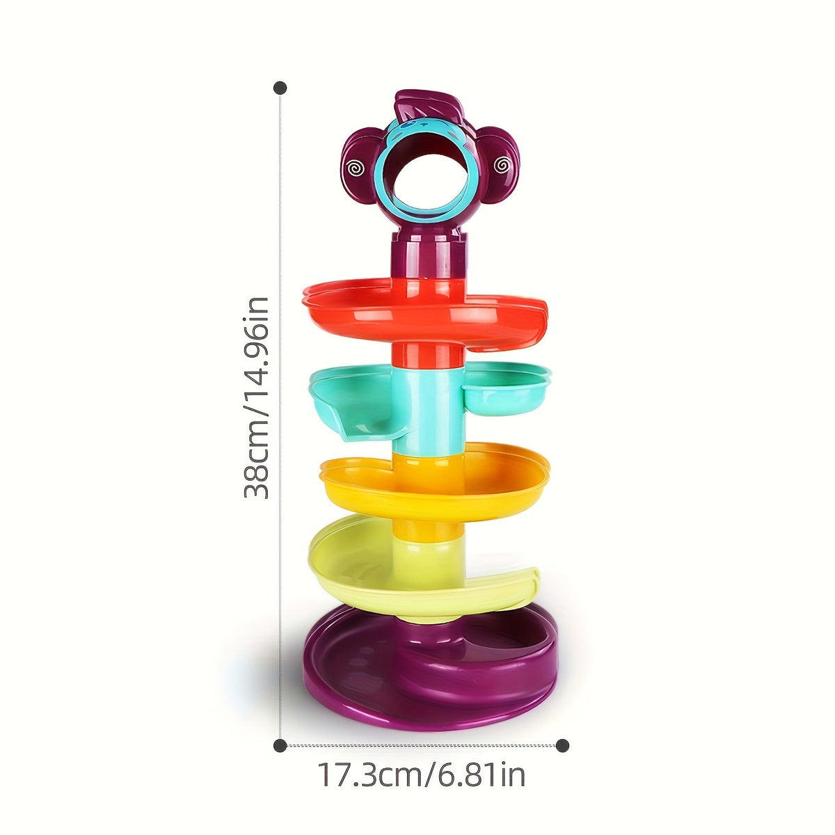 Colorful Spiral Rolling Ball Tower Track and Stack Toy Set for Toddlers Early Learning Color Recognition Fine Motor Skills Sensory Play Indoor Activity Birthday Christmas Holiday Gift for Boys Girls
