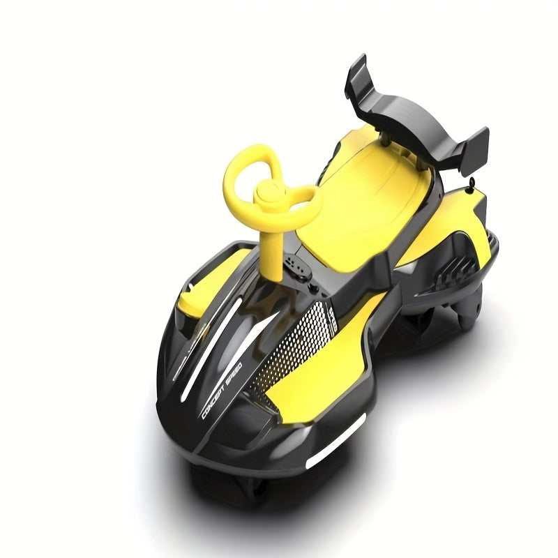 12V Electric Rocking Car for Kids - 2-in-1 Ride-On & Rocking Toy with Foot Pedal, Dual Speed, Water Spray, Flashing Lights, Music & Anti-Tip Design | Boys & Girls Ages 3+ | Max 5MPH