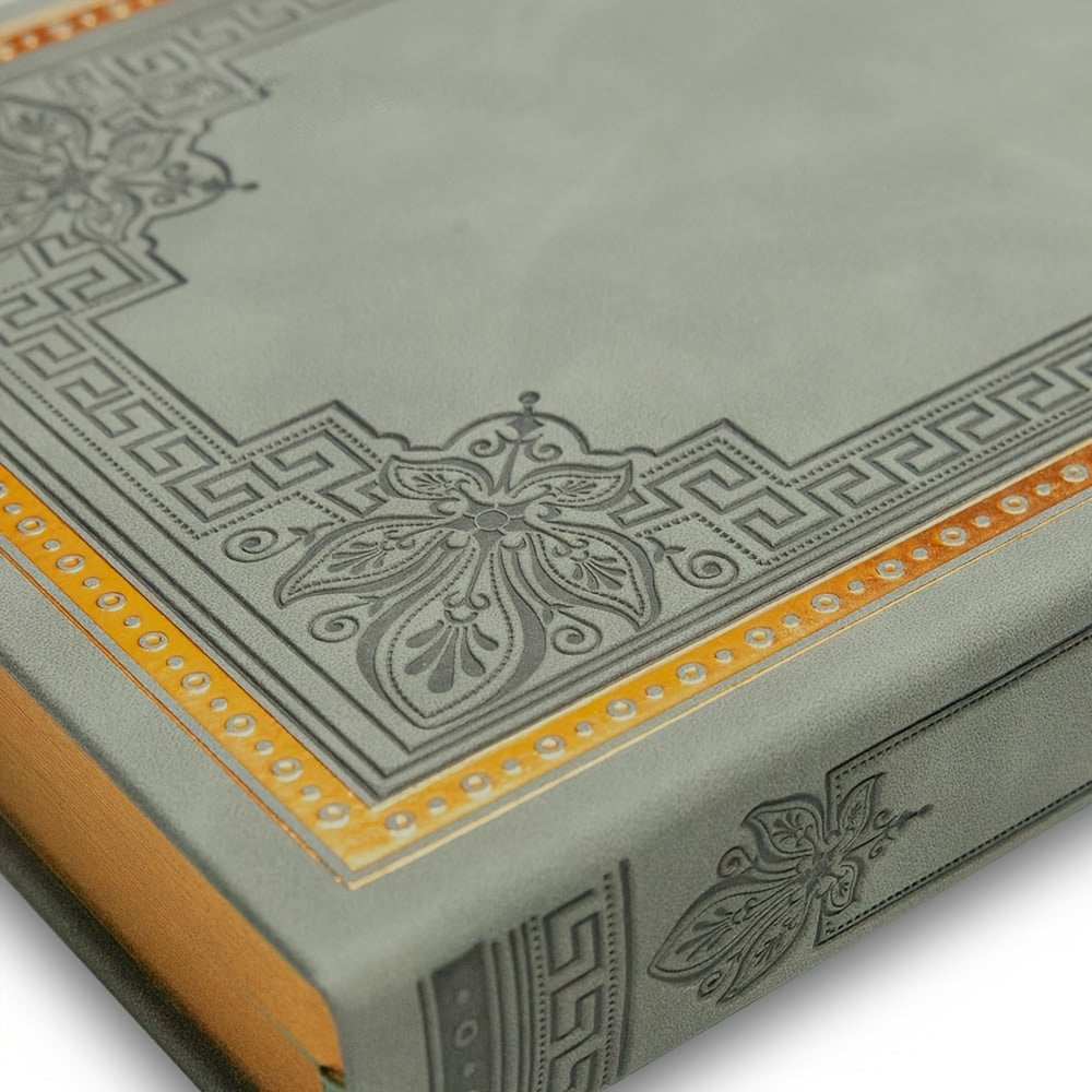 Vintage Faux Leather Hardcover Journal – 256-Page College Grid Notebook, Golden Edge Paper, 100 GSM Thick Paper, B6 5.1"x7.1", 6 Colors for Academic, Office, Travel & Journaling