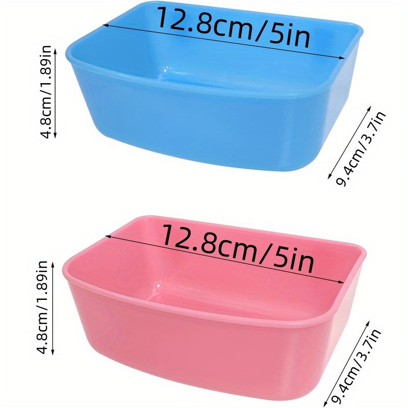 Bird Cage Hanging Feeder 6-Pack - Universal Plastic Food & Water Container Bath Water Bowl for Parrots Budgies Canaries & Small Birds, Clip-On Cage Feeder Cups (Random Colors)