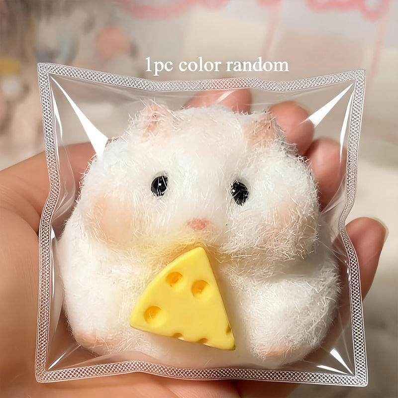 Cute Cheese Hamster Squishy Toy – Soft Slow-Rising Sensory Fidget Toy for Kids & Adults – Stress Relief Squeeze Toy – Fun Gift for Christmas, Halloween, Birthday, Office & Party Favors – Random Color