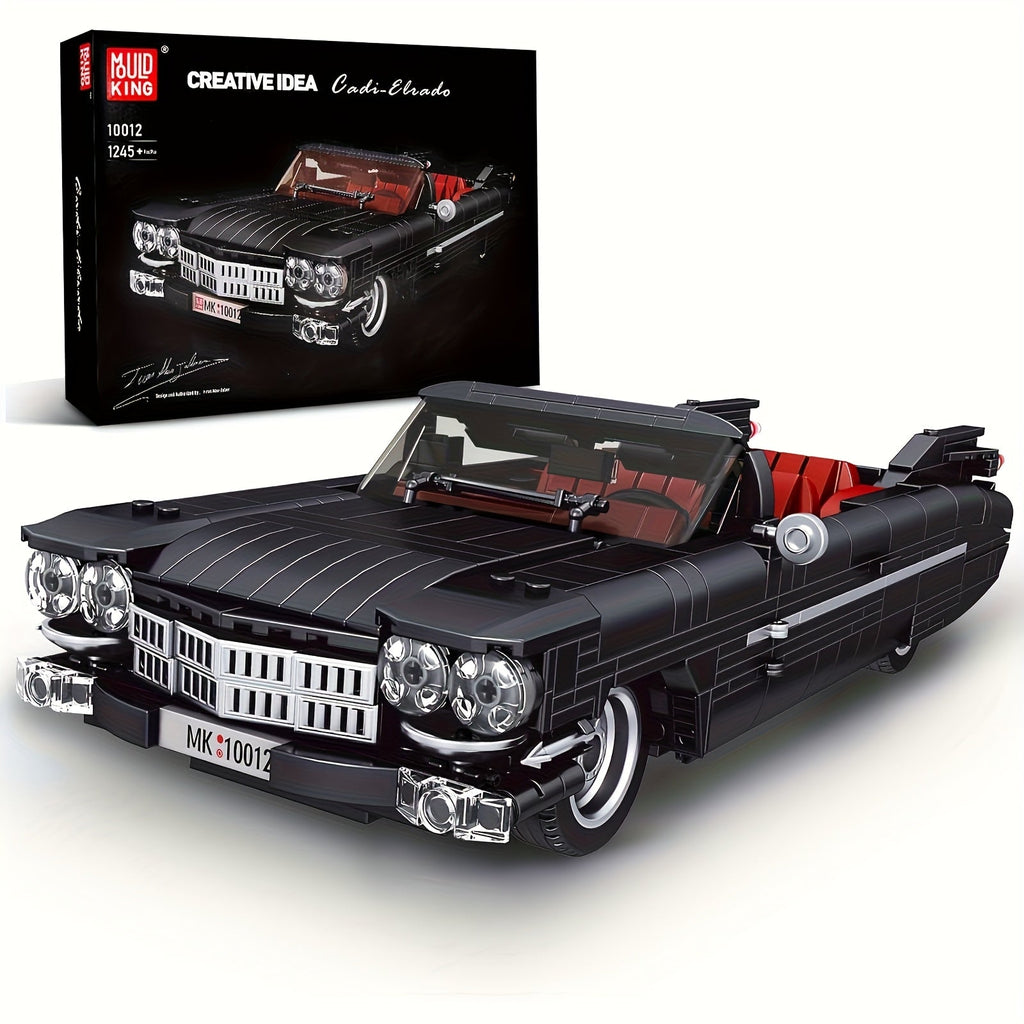 Mould King 10012 Black Sports Car Building Block Kit 1245pcs, MOC Supercar Model Building Set - Static Version Display Model, Creative Gift for Adults & Collectors Ages 14+