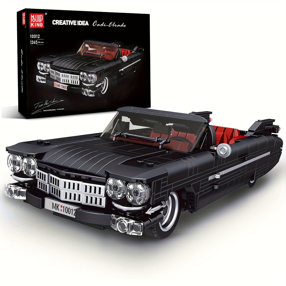Mould King 10012 Black Sports Car Building Block Kit 1245pcs, MOC Supercar Model Building Set - Static Version Display Model, Creative Gift for Adults & Collectors Ages 14+