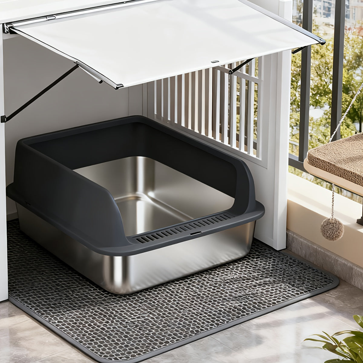 Stainless Steel Cat Litter Box – Odor-Proof High-Sided Metal Litter Tray, Non-Stick Anti-Scratch Leak-Proof Design, Easy to Clean Indoor Cat Toilet for Large, Medium & Small Cats, Multiple Sizes & Colors