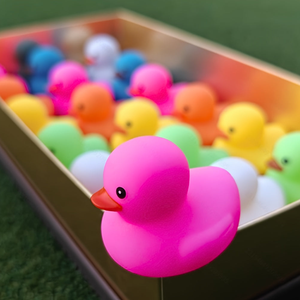 Colorful Rubber Ducks 18/42pcs Bulk Mini Duck Set Brightly Colored Bath Toys Party Decorations Car Dashboard Ornaments New Year Holiday Gift Random Color