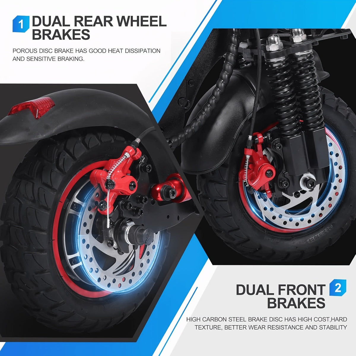 1200W 48V Electric Scooter with Seat – 11-Inch Tires, Full Suspension, Height Adjustable, Front Light, Taillight & Turn Signals – Long Range High Speed Commuter Scooter for Teens & Adults