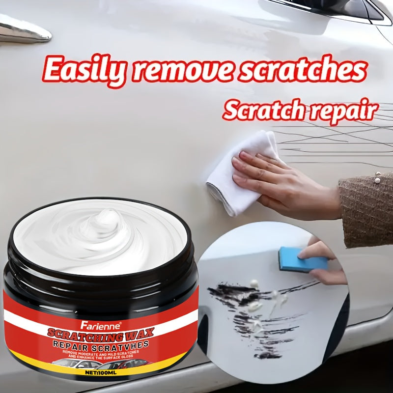 Nano Gloss Car Scratch Repair Wax Kit 100G with Clay Bar & Sponge Removes Scratches Swirls Matte Imperfections All Car Paint Colors Auto Paint Restoration Polish Car Detailing Care