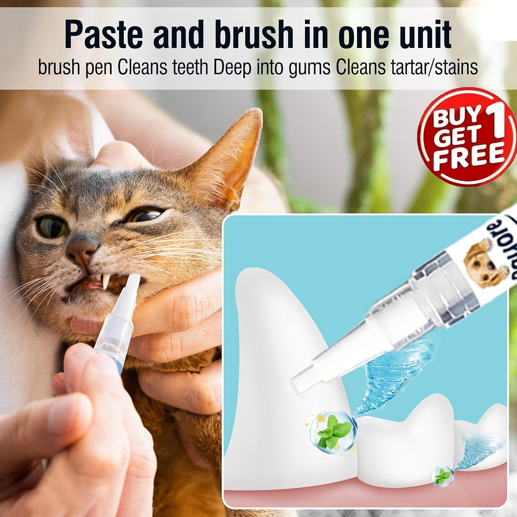 Pet Dental Cleaning Pen 2-Pack – Plant-Based Formula Teeth Cleaning Pen for Dogs & Cats, Effective Tartar & Plaque Remover, No-Brush Dog Teeth Cleaner for Fresh Breath and Healthy Gums, Easy Finger Application