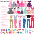 20pcs Fashion Doll Clothes and Accessories Set for 11.5-12 Inch Dolls - 5 Dresses 3 Tops 3 Pants 7 Pairs Shoes 2 Bags, Random Style Doll Outfit Gift for Girls, Christmas Birthday Present, Doll Not Included