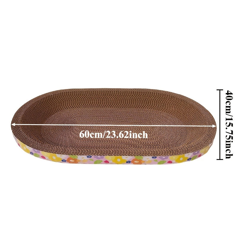 Nest-Shaped Cat Scratching Board & Lounge Pad – Oval Cardboard Cat Scratcher Toy with Cozy Resting Bowl Design, 23.62×15.75 Inch, Durable Cat Scratch Nest for Indoor Cats & Kittens