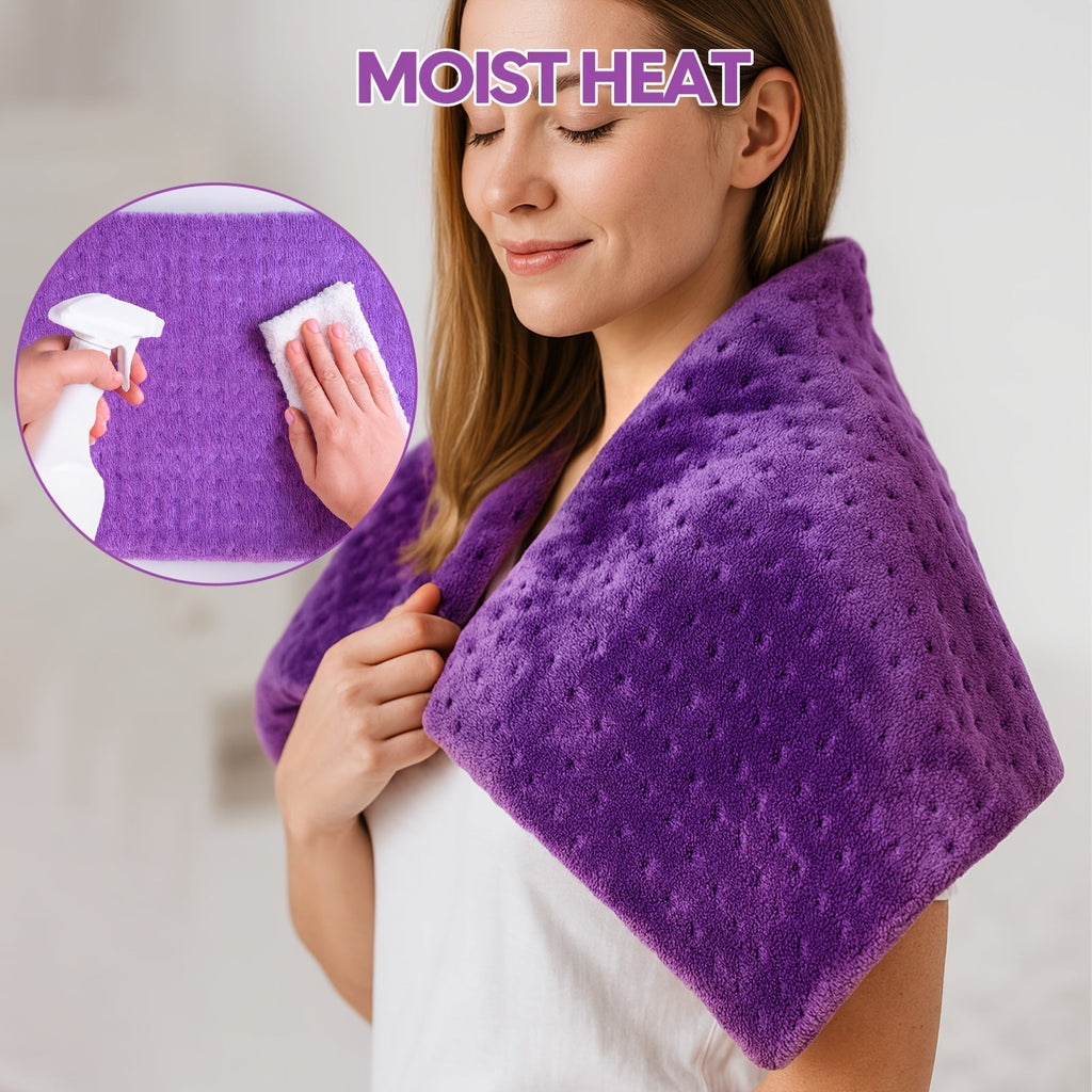 Heating Pad for Back Neck Shoulders & Cramps – Ultra Soft Flannel with 6 Heat Settings, Dry & Moist Heat, Auto Shut-Off, Machine Washable, 3 Sizes (12x15 / 12x24 / 17x33 in), Perfect Gift for Mom
