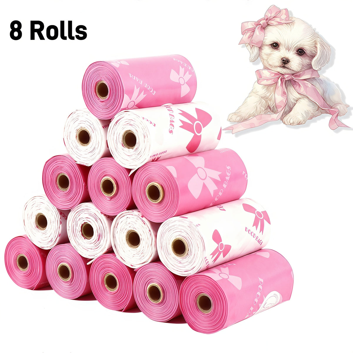 Dog Poop Bags 120 Count 8 Rolls - Ultra-Thick Leak-Proof Pet Waste Bags with Odor Control & Beautiful Pattern, Durable Dog Cleanup Bags for Large Medium & Small Dogs, Perfect Pet Gift for Dog Lovers