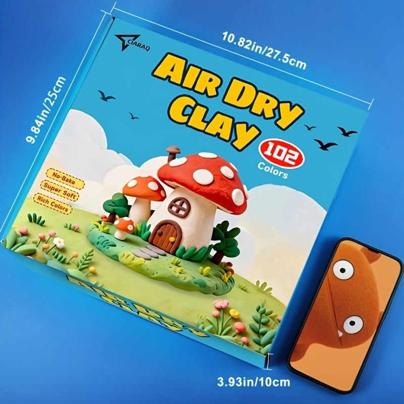 Air Dry Clay Kit 102 Colors Modeling Clay with Sculpting Tools Soft Ultra-Light Magic Clay for Sculpture Crafting Art Projects Kids Adults Halloween Christmas Gift
