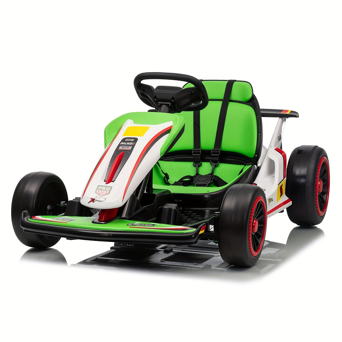 MUKIDY 24V Electric Go-Kart for Kids - 250W Drift Cart for Ages 6-12, All-Terrain EVA Wheels, 5-Point Safety Belt, Soft Start, Music & Horn, Battery Powered Outdoor Ride-On Toy | Best Gift for Boys Girls