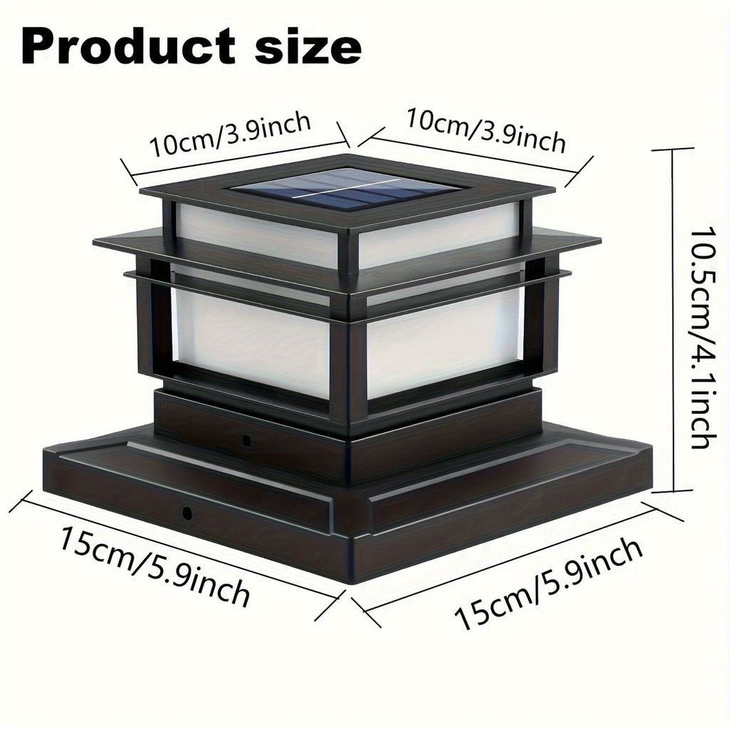 Solar Post Cap Lights 6 Pack Outdoor – Bright LED Solar Powered Fence Post Lights, Waterproof Auto On/Off, for Deck, Porch, Patio, Garden, Stair & Yard Decoration