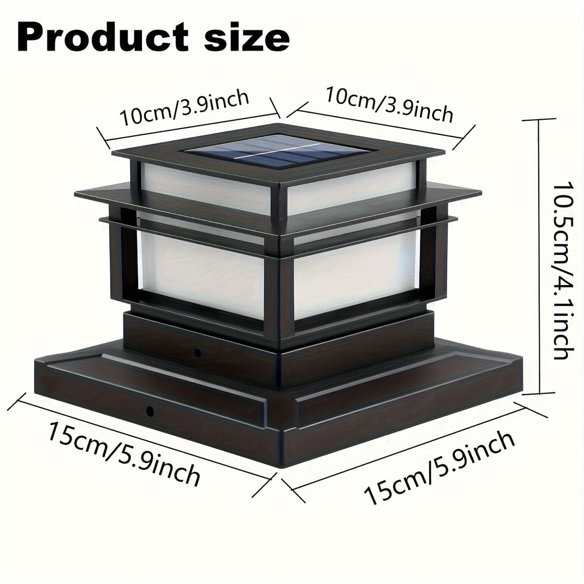 Solar Post Cap Lights 6 Pack Outdoor – Bright LED Solar Powered Fence Post Lights, Waterproof Auto On/Off, for Deck, Porch, Patio, Garden, Stair & Yard Decoration