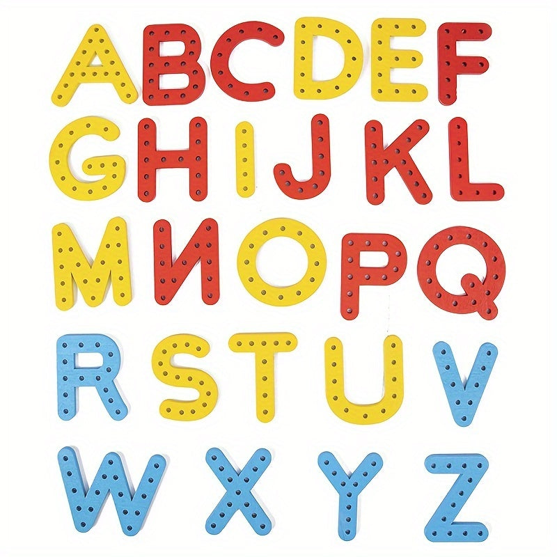 Number & Letter Recognition Lacing Threading Toy for Kids Kindergarten Handmade Educational STEM Toy Fine Motor Skills Learning Toy for Toddlers Preschool Birthday Gift
