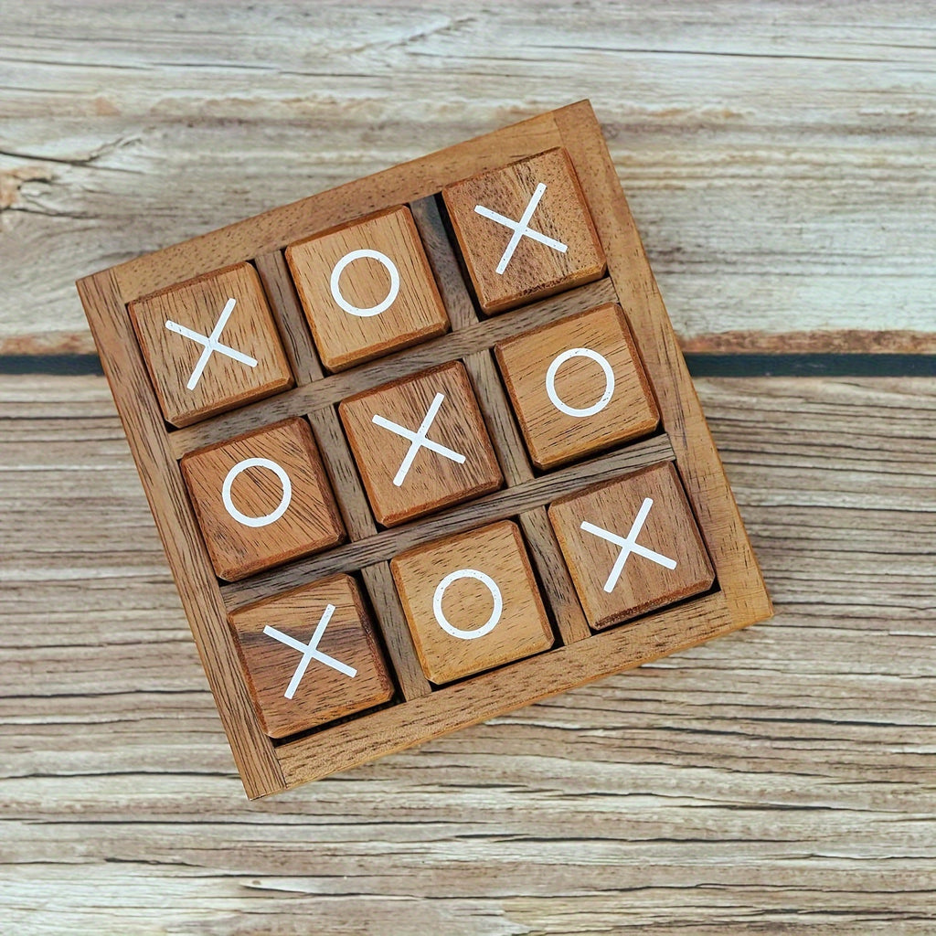 Wooden Tic Tac Toe Board Game 2-Pack – Classic X & O Block Strategy Game for Kids & Family, Educational Parent-Child Interactive Tabletop Game, Fun Gift for Game Night, Christmas & Birthday