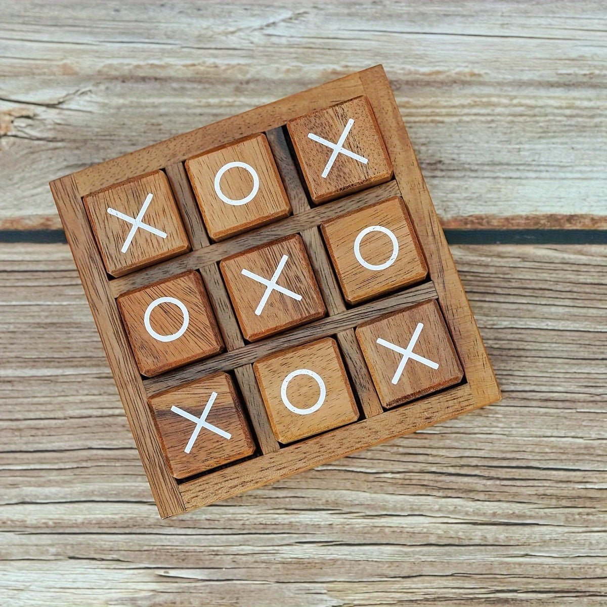 Wooden Tic Tac Toe Board Game 2-Pack – Classic X & O Block Strategy Game for Kids & Family, Educational Parent-Child Interactive Tabletop Game, Fun Gift for Game Night, Christmas & Birthday