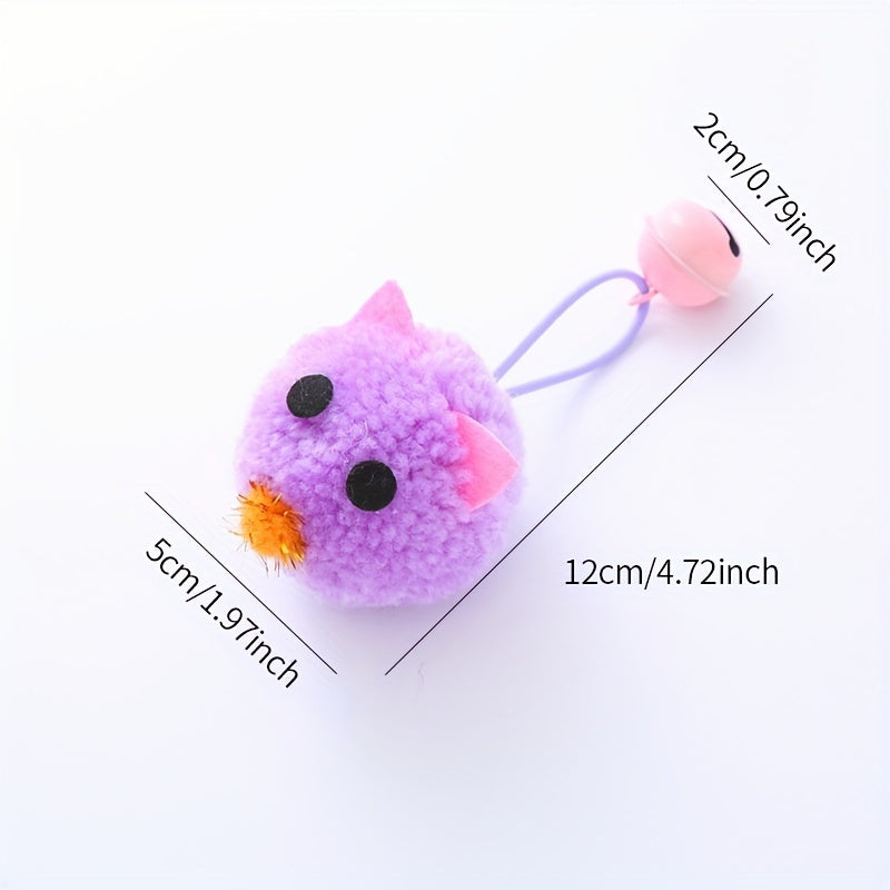 Plush Mouse Cat Toys with Bell - Cute Macaron Color Mini Mouse Catnip-Style Interactive Cat Toy with Squeaky Bell Sound for Indoor Cats and Kittens, Soft Non-Toxic Lightweight Cat Gift, 4 Colors & 4-Pack