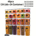 Airtight Food Storage Containers with Lids BPA Free – Flip-Top Locking Seal Plastic Pantry Organizer Jars for Rice, Cereal, Pasta, Flour & Sugar, Stackable, Sets of 6 to 84 Pieces