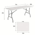 4FT 6FT Folding Table Heavy Duty Portable Camping Outdoor Table with Locking Legs, Lightweight Plastic Fold Up Table for Picnic, Party, RV, Dining, Events – White
