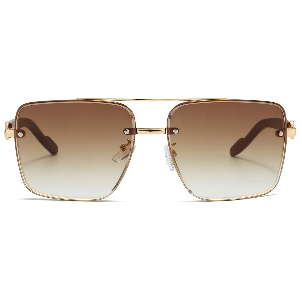 Retro Square Woodgrain Sunglasses for Men & Women – UV400 Gradient AC Lenses, Lightweight PC Frame, 7 Color Options, Vintage Street Style Eyewear for Driving, Travel & Everyday Wear