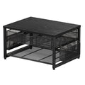 Metal Printer Stand for Desk with Storage Drawer & 2 Pen Holders – 2-Tier Desktop Organizer for Home Office, Multi-Purpose Printer Table for Fax Machine Scanner Files, Wood & Black