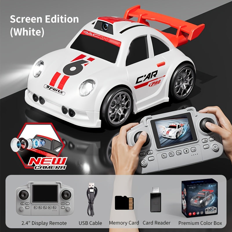 2026 New CP6 Electric Remote Control Car with Optional LCD Screen Display High Speed RC Car for Kids Adults Choose With or Without Screen Black White