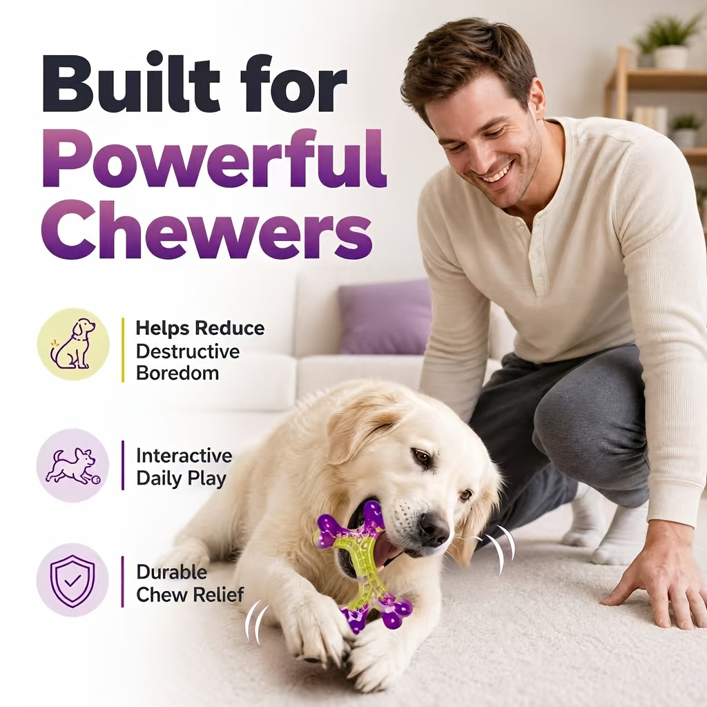 Tough Dog Chew Toys for Aggressive Chewers - Indestructible Heavy Duty Chew Toys for Large Breed Dogs, Durable Dog Dental Chew Toy Promotes Healthy Teeth & Gums, Available in 1pc or 2pcs Set