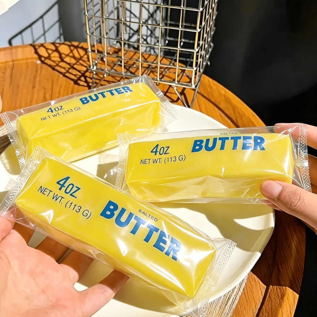 Slow Rising Squishy Toy Butter Bar & Cheese Shape - Moldable Sensory Fidget Squeeze Toy for Kids, Bulk Party Favors, Birthday Gifts, Halloween & Christmas Stocking Stuffers, Cheap Bulk Toys (Random Colors)