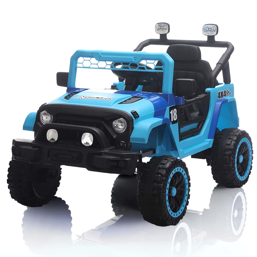 12V Kids Ride-On Car with Parent Remote Control – Battery Powered Electric Vehicle with Spring Suspension, LED Lights, Music Player, Seat Belt, for Boys & Girls Ages 3-8
