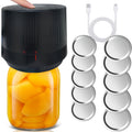 Electric Cordless Vacuum Sealer Kit for Mason Jars – Wide & Standard Mouth, Food Storage & Fermentation, 1-Pack or 2-Pack, Black & White