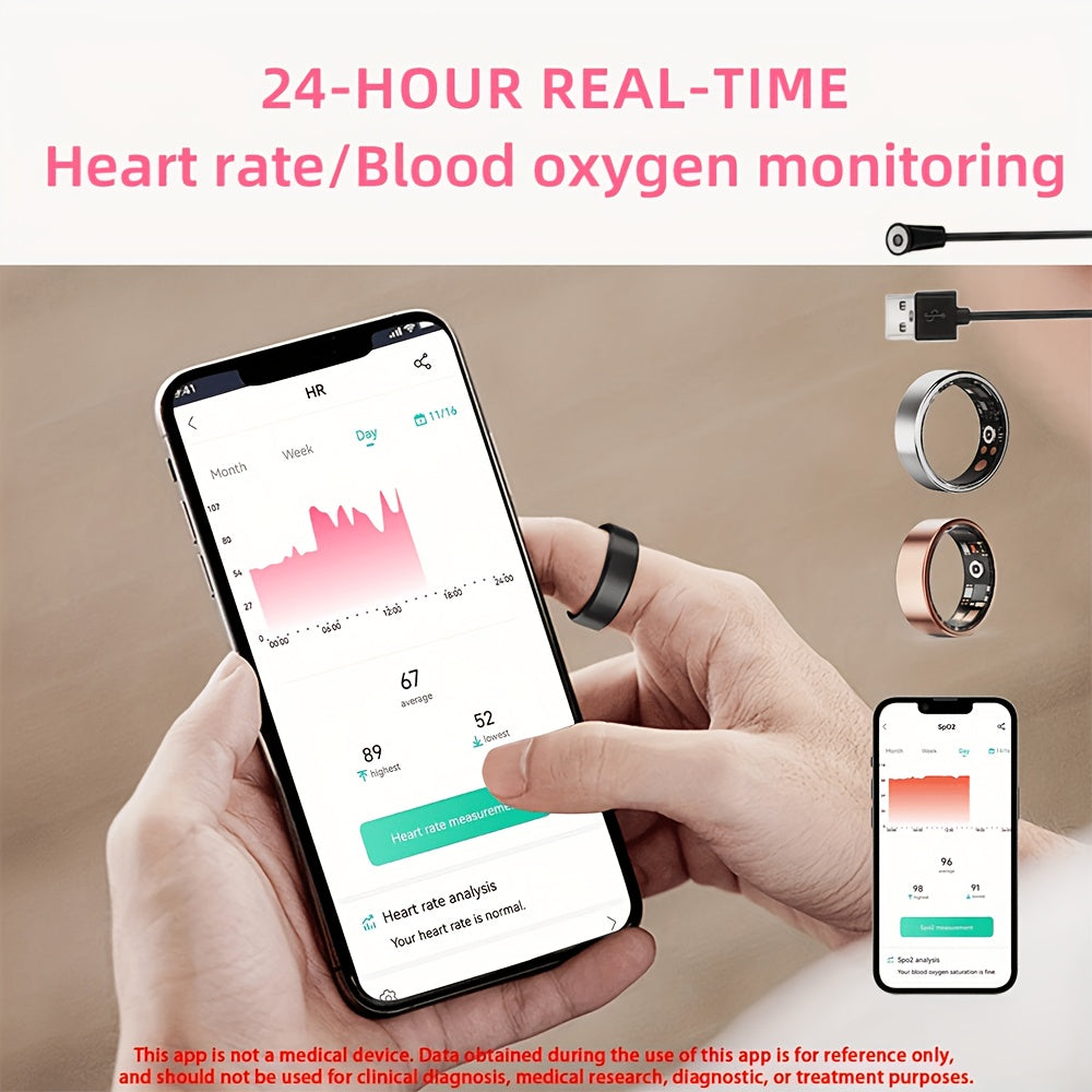 Smart Ring for Women Fitness Health Tracker Steps Distance Calories Sleep Tracking Exercise Monitoring Heart Rate Body Temperature Menstrual Cycle Compatible iPhone Android Wearable Tech Gift