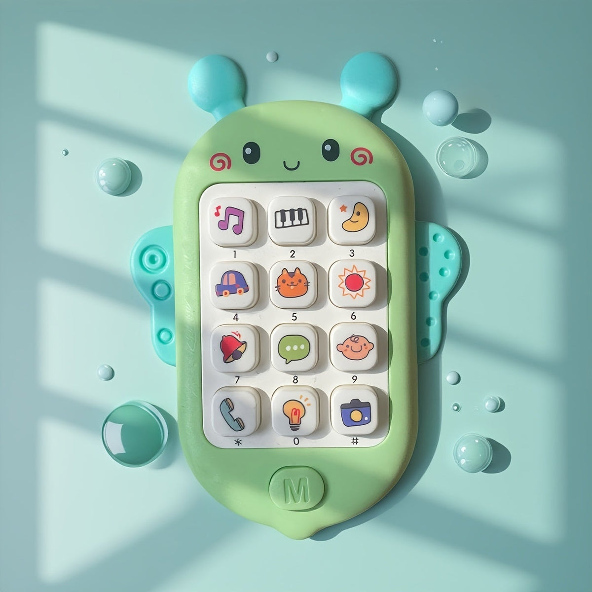 Toddler Music Bee Toy Phone with Lights & Songs, Early Education Learning Toy Mobile Phone No Battery Required, Interactive Baby Toy for Infant Kids Age 1-3, Best Christmas Halloween Easter Birthday Gift